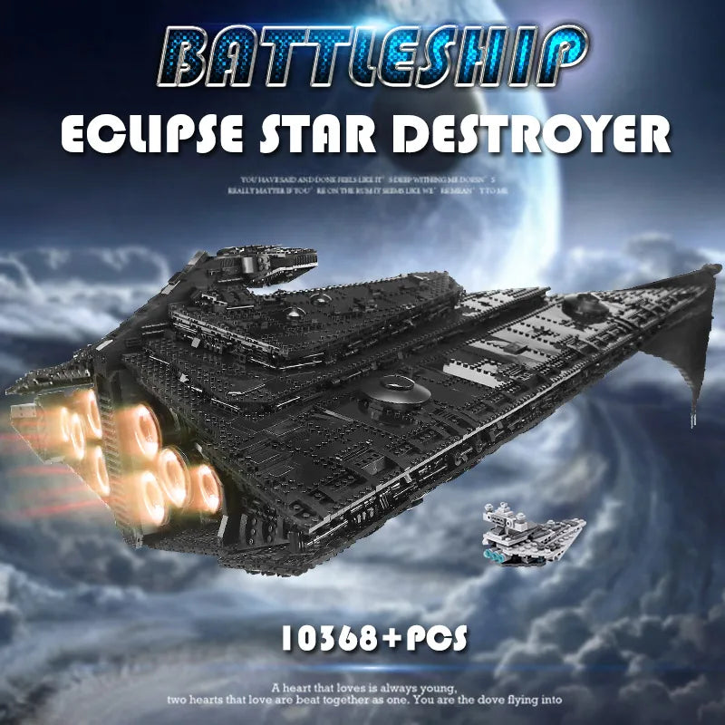 Eclipse Toy Mould King 21004 Star Toys MOC Eclipse-Class Dreadnought With Full Int ...