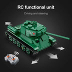 Cada 727Pcs WW2 Remote Control Military T34 Medium Tank Building Blocks Compatible City RC Army Weapon Bricks Toys Boy - CADA BRICKS®