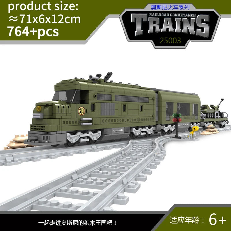 City Train Set Steam Bullet Vehicle Cargo Railway Station Model Building Blocks Brick Tracks Rail No Motor Kits Carriage Kid Toy - CADA BRICKS®
