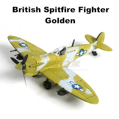 22cm 4D Diy Toys Fighter Assemble Blocks Building Model Airplane Military Model Arms WW2 Germany BF109 UK Hurricane Fighter