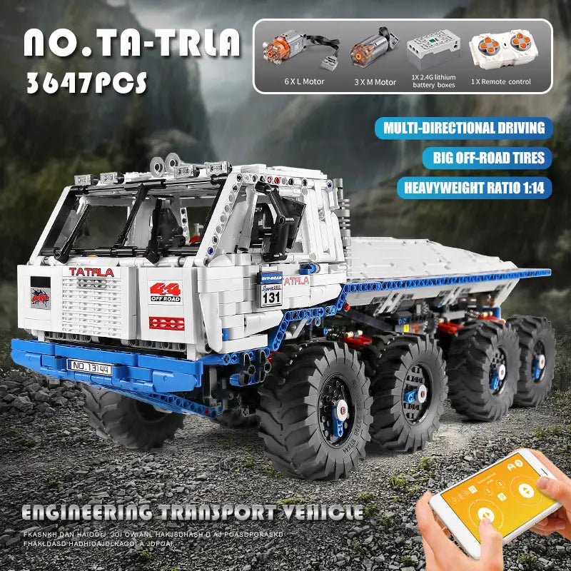 MOULD KING 13144 Technical Building Blocks Arakawa Tow Off-road Truck 8x8 model MOC Bricks Kids Toys Christmas Gifts
