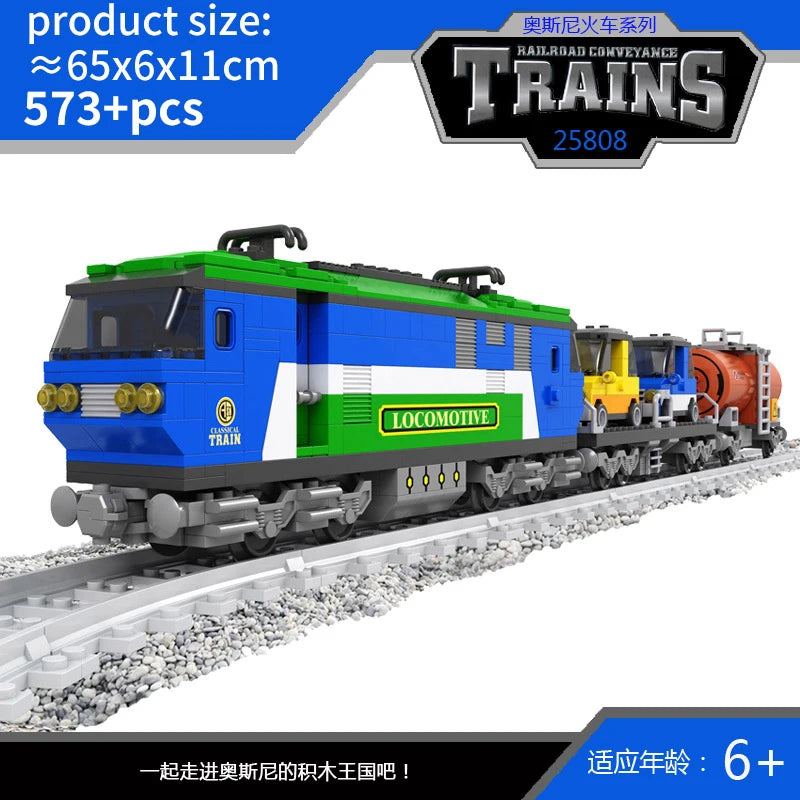 City Train Set Steam Bullet Vehicle Cargo Railway Station Model Building Blocks Brick Tracks Rail No Motor Kits Carriage Kid Toy - CADA BRICKS®