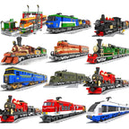 City Train Set Steam Bullet Vehicle Cargo Railway Station Model Building Blocks Brick Tracks Rail No Motor Kits Carriage Kid Toy - CADA BRICKS®