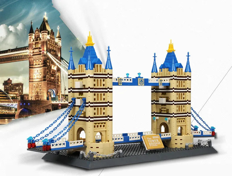 World Famous Architecture Mini Block Tower Bridge London England United Kingdom Micro Building Bricks Toy Nanobricks For Gifts