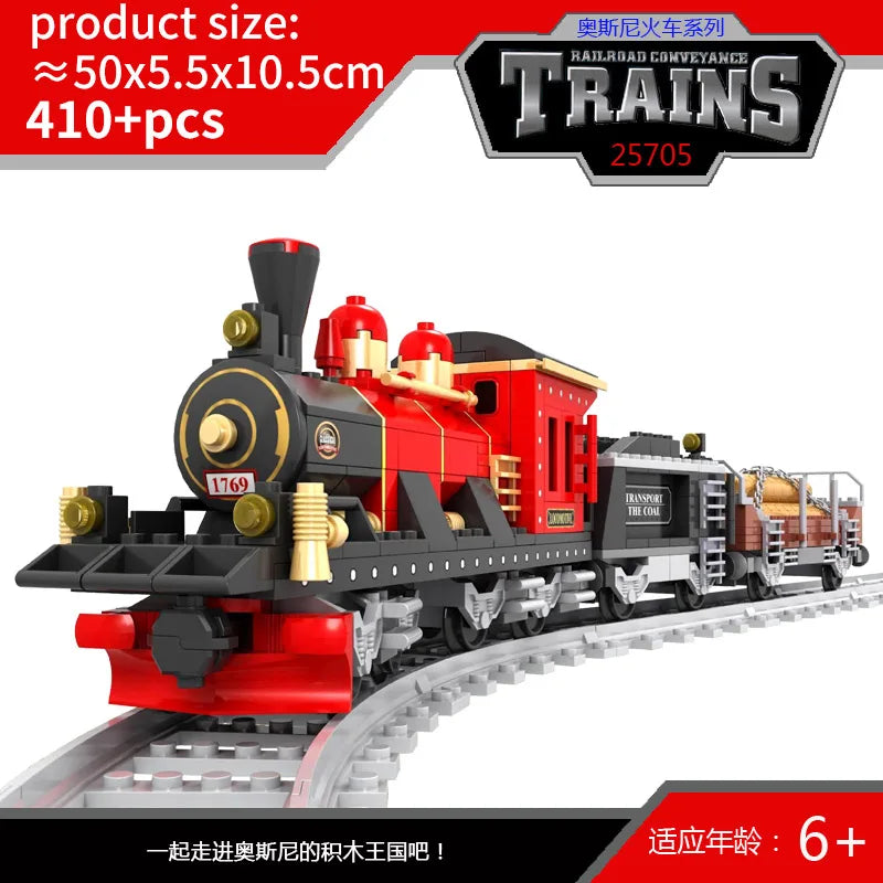 City Train Set Steam Bullet Vehicle Cargo Railway Station Model Building Blocks Brick Tracks Rail No Motor Kits Carriage Kid Toy - CADA BRICKS®