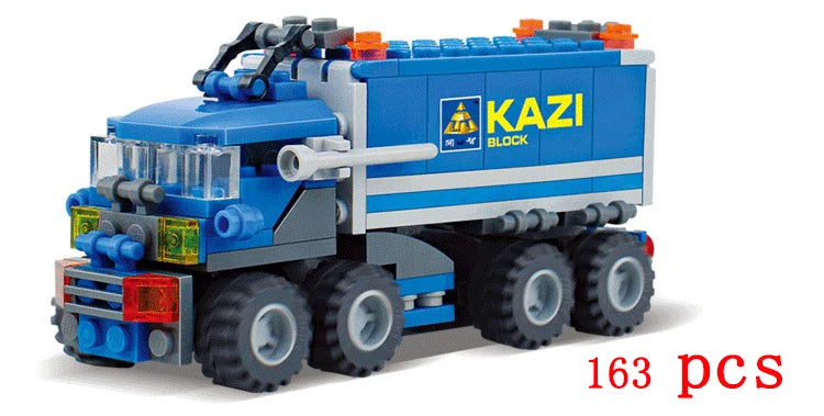 City Truck Vehicle Pickup Heavy Cargo Transport Model Building Blocks Machinery Shop Van Creative Carriage Harvester Car Kid Toy - CADA BRICKS®