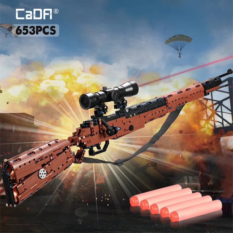 653 Pcs SWAT Military WW2 Weapon 98K Sniper gun sighting telescope Models Building Blocks Compatible GUN Blocks Toys Gifts - CADA BRICKS®