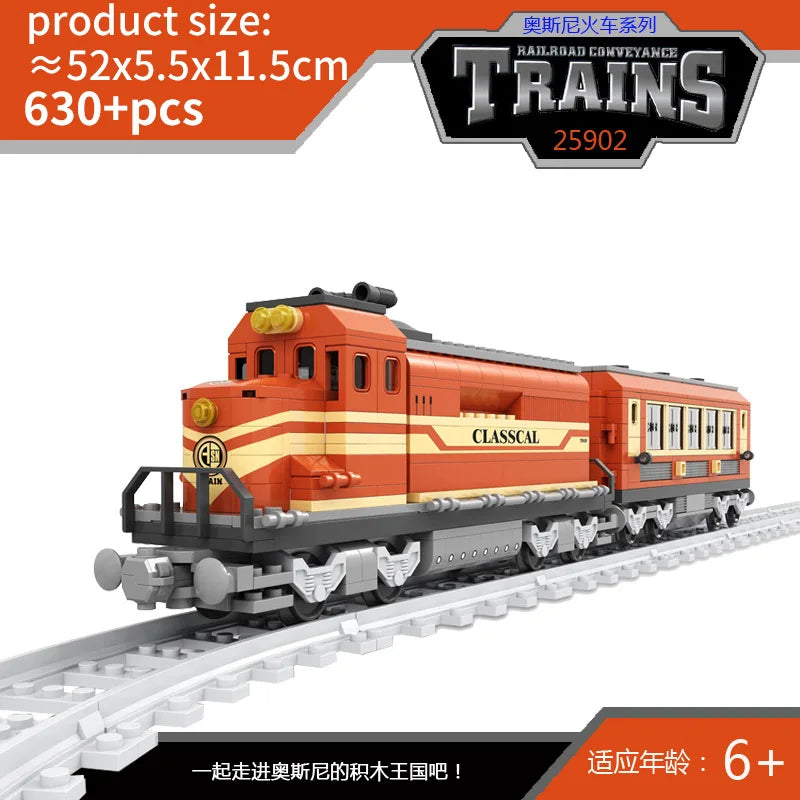 City Train Set Steam Bullet Vehicle Cargo Railway Station Model Building Blocks Brick Tracks Rail No Motor Kits Carriage Kid Toy - CADA BRICKS®