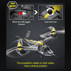 Cada 1424pcs Weapon RC Rotorcraft Fighter Building Blocks City Remote Control Airplane Helicopter Bricks Toys Boys - CADA BRICKS®