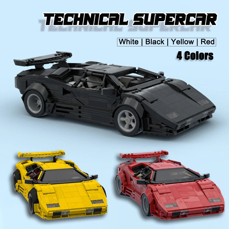 MOC Building Blocks Technology Bricks Car City Racer Countachs QV Vehicle Super Racing Toys Christmas Gifts - CADA BRICKS®