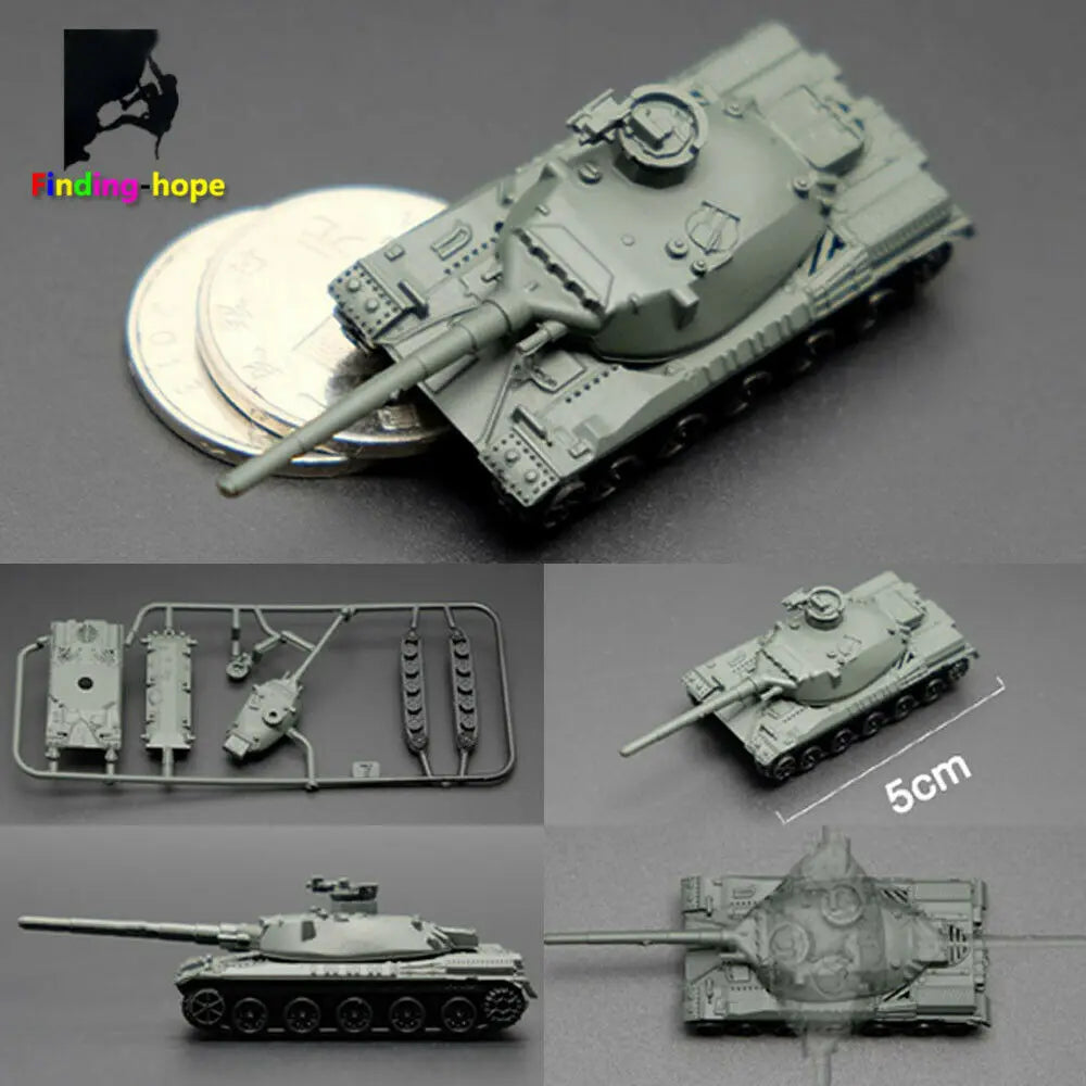 1/144 Schaal 4D Assemble Tank Model Panzerkampfwagen T-34/85 AMX-30MAIN Bouwstenen Tweede Wereldoorlog Militair Leger Gevechtstank