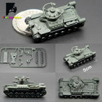 1/144 Schaal 4D Assemble Tank Model Panzerkampfwagen T-34/85 AMX-30MAIN Bouwstenen Tweede Wereldoorlog Militair Leger Gevechtstank