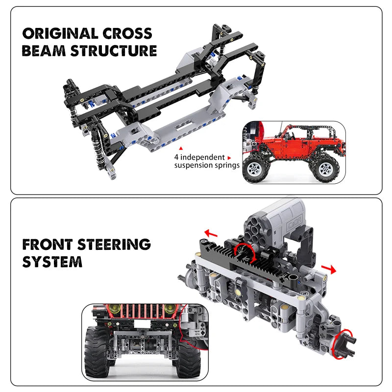 Cada 1941PCS RC 2.4G City Off Road Car Building Blocks Battery Motor Vehicle Bricks Toys for Kids Gift - CADA BRICKS®