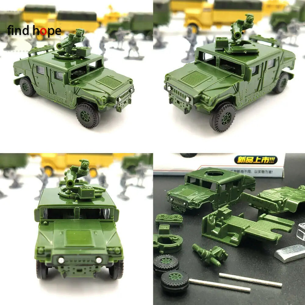 1:72 BTR-80 Armored Carrier M35 Cargo Truck M1046 KFZ.305 BLITZ Building Block Assembling Military Vehicles Model Army