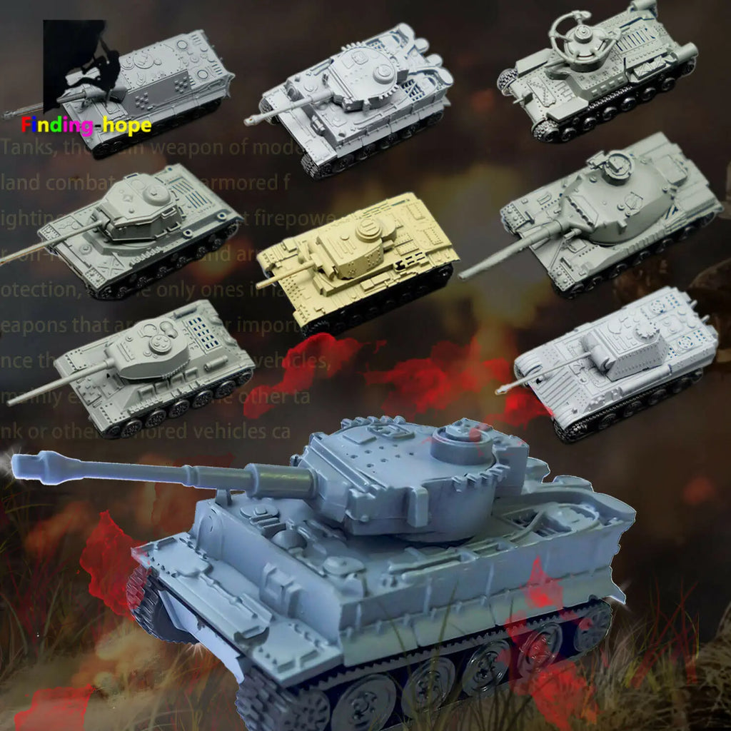 1/144 Schaal 4D Assemble Tank Model Panzerkampfwagen T-34/85 AMX-30MAIN Bouwstenen Tweede Wereldoorlog Militair Leger Gevechtstank