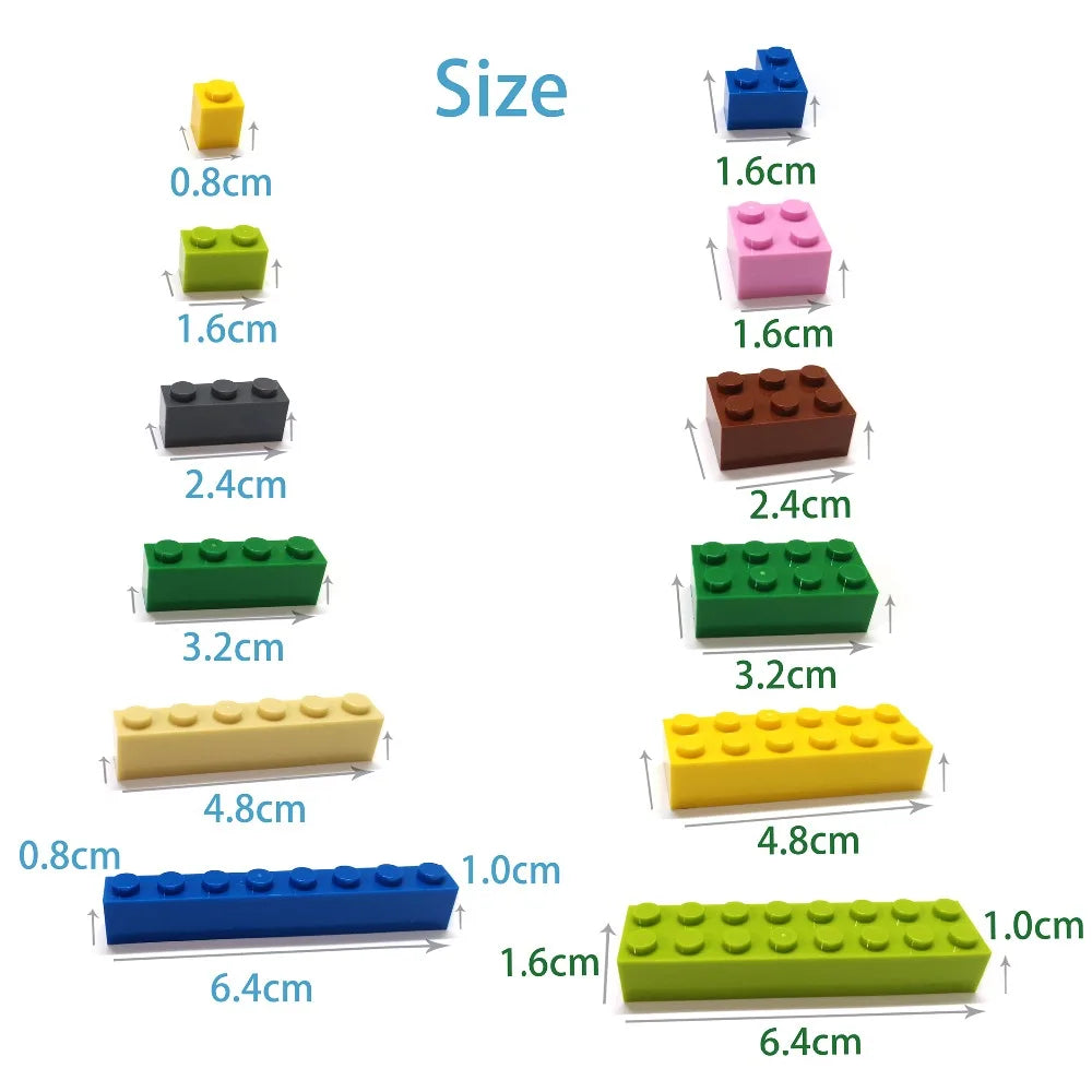200pcs DIY Building Blocks Thin Figures Bricks 1x2 Dots 12Color Educational Creative Size Compatible With 3023 Toys for Children - CADA BRICKS®