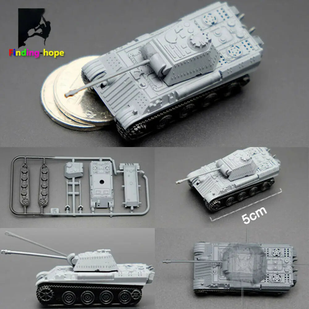 1/144 Schaal 4D Assemble Tank Model Panzerkampfwagen T-34/85 AMX-30MAIN Bouwstenen Tweede Wereldoorlog Militair Leger Gevechtstank