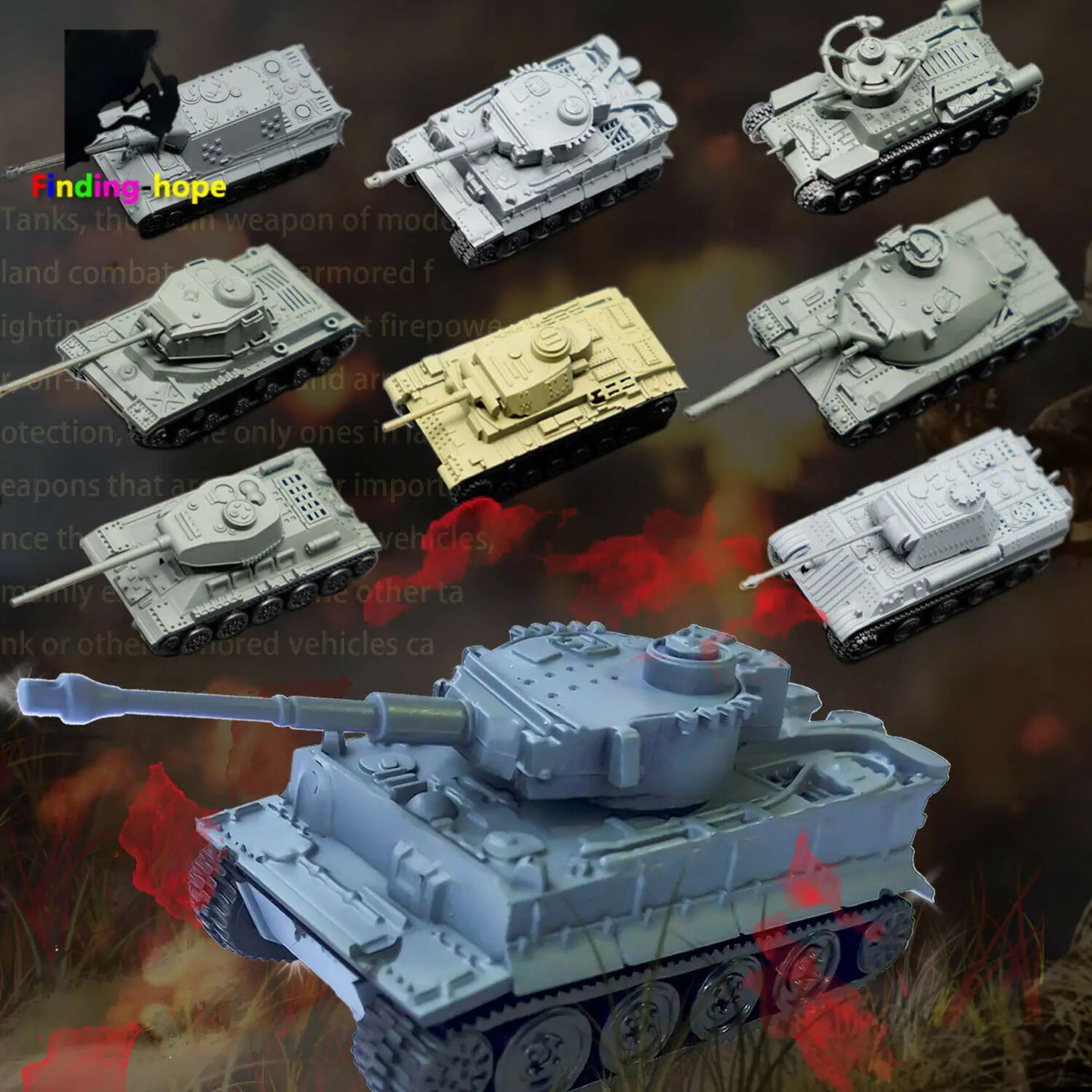 1/144 Scale 4D Assemble Tank Model Panzerkampfwagen T-34/85 AMX-30MAIN Building Bricks World War Military Army Battle Tank