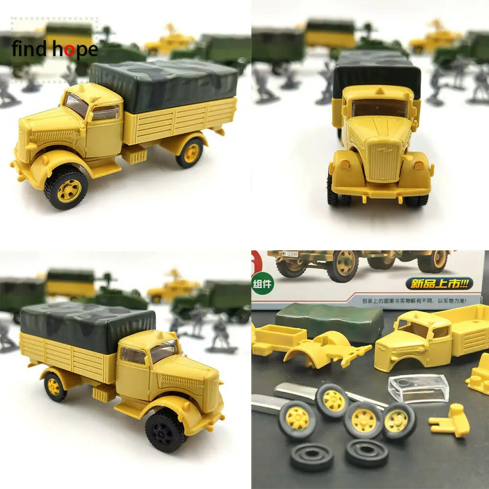 1:72 BTR-80 Armored Carrier M35 Cargo Truck M1046 KFZ.305 BLITZ Building Block Assembling Military Vehicles Model Army
