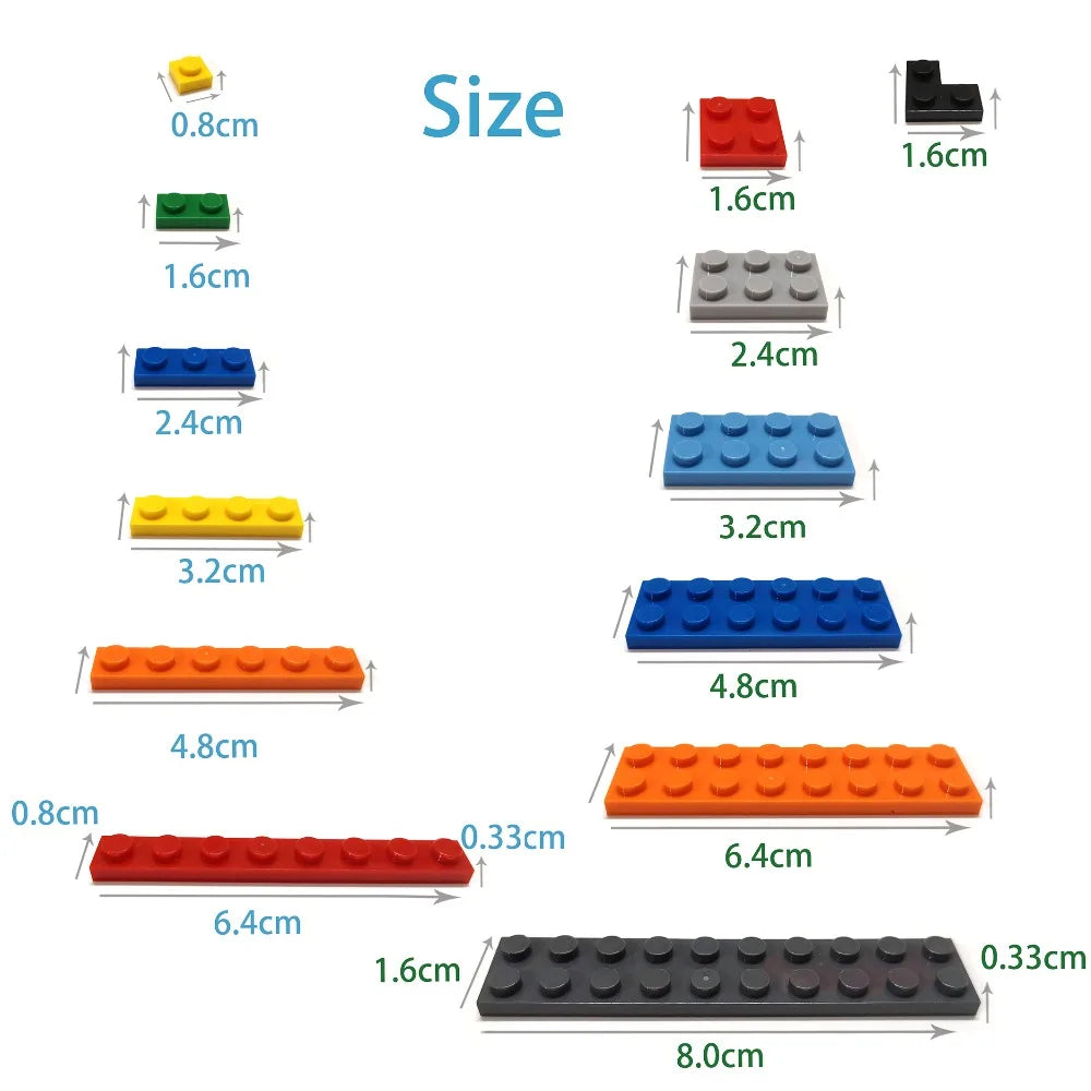 200pcs DIY Building Blocks Thin Figures Bricks 1x2 Dots 12Color Educational Creative Size Compatible With 3023 Toys for Children - CADA BRICKS®