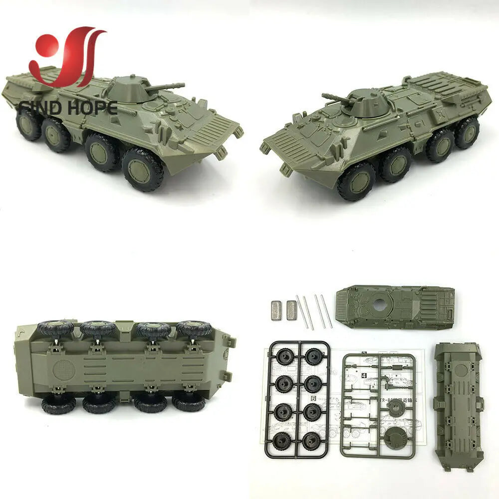 1:72 BTR-80 Armored Carrier M35 Cargo Truck M1046 KFZ.305 BLITZ Building Block Assembling Military Vehicles Model Army