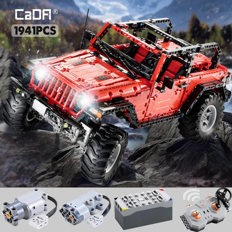 Cada 1941PCS RC 2.4G City Off Road Car Building Blocks Battery Motor Vehicle Bricks Toys for Kids Gift - CADA BRICKS®