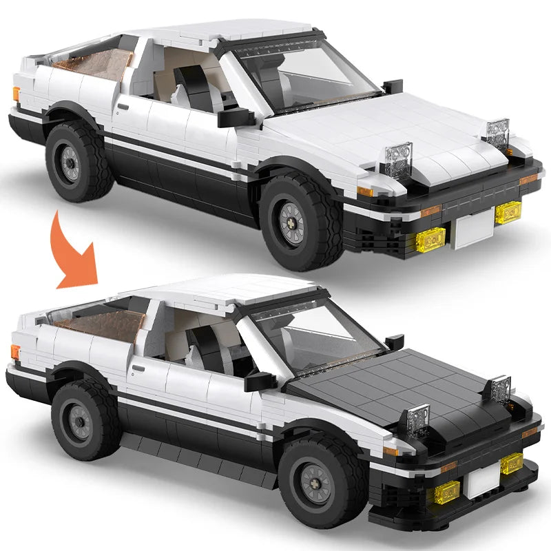 Cada 1324Pcs LED City RC Drift Racing Car Building Blocks DIY Variable Form Sports Car Bricks Gifts Toys For Children