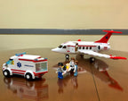 Airplane Aviation Medical Aircraft Air Ambulance Car City Building Blocks Kit Figures Brinquedos Educational Toys For Children