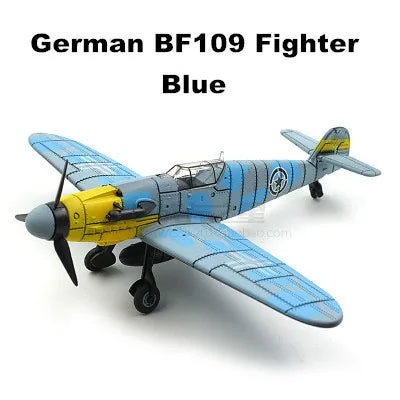 22cm 4D Diy Toys Fighter Assemble Blocks Building Model Airplane Military Model Arms WW2 Germany BF109 UK Hurricane Fighter