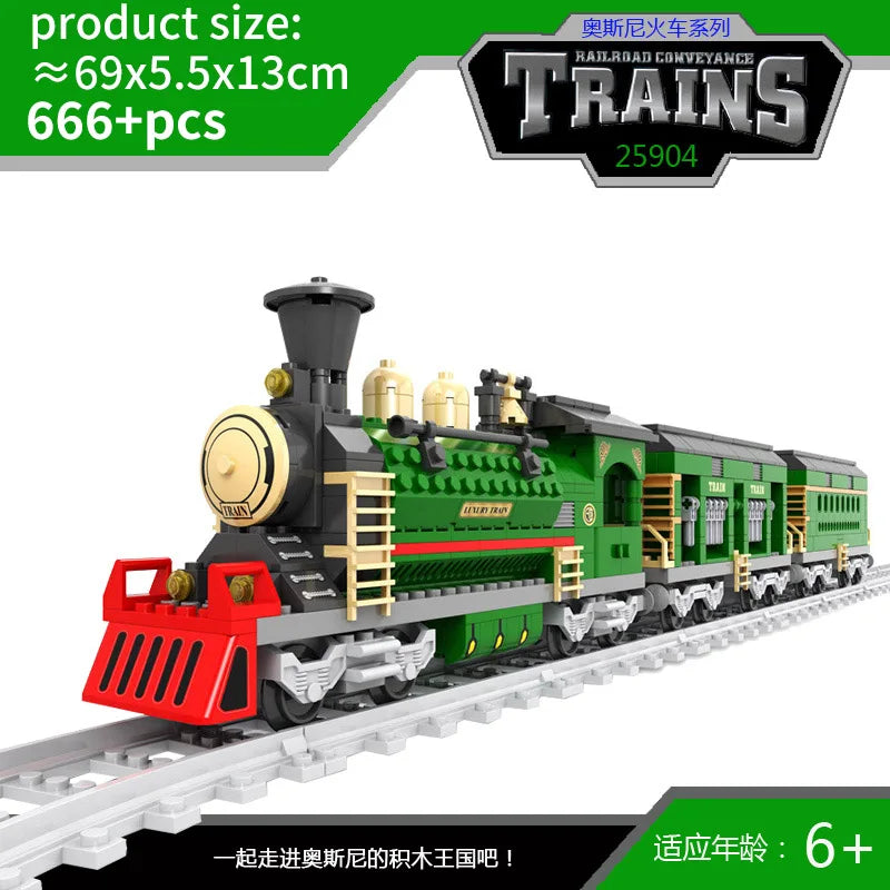 City Train Set Steam Bullet Vehicle Cargo Railway Station Model Building Blocks Brick Tracks Rail No Motor Kits Carriage Kid Toy - CADA BRICKS®