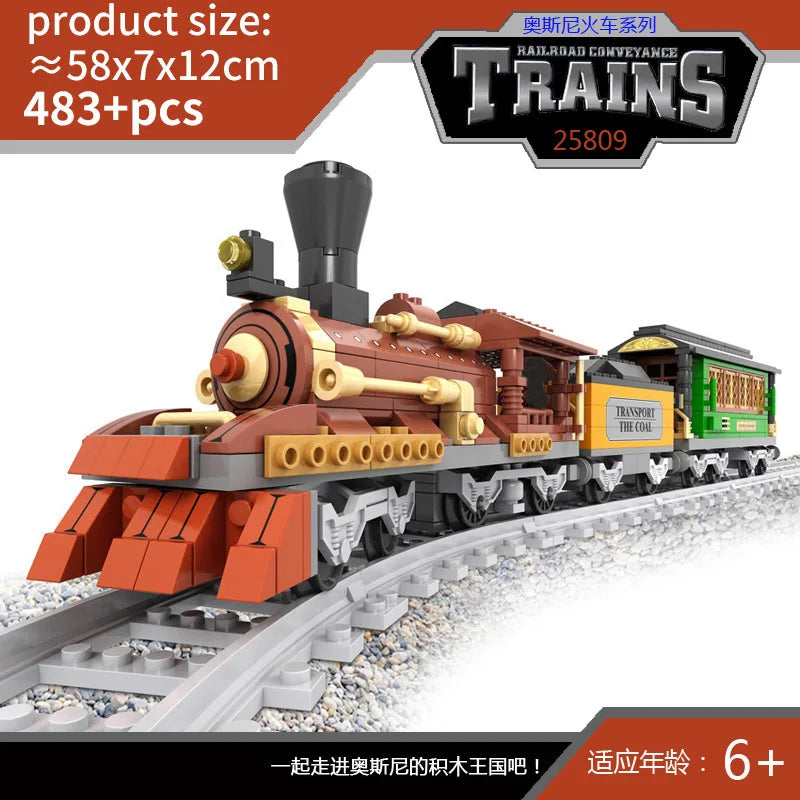 City Train Set Steam Bullet Vehicle Cargo Railway Station Model Building Blocks Brick Tracks Rail No Motor Kits Carriage Kid Toy - CADA BRICKS®