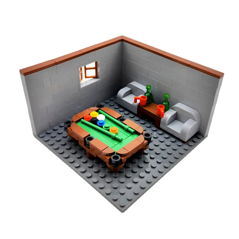 Byhus Byggeklosser Leker for Barn Gutter Jenter DIY Gaver MOC Klosser Soverom Stue Møbelmodell Leker Klosssett