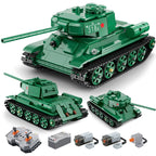 Cada 727Pcs WW2 Remote Control Military T34 Medium Tank Building Blocks Compatible City RC Army Weapon Bricks Toys Boy - CADA BRICKS®