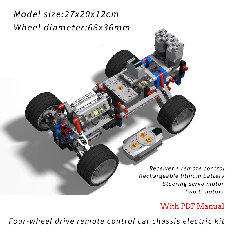 MOC Creative Electric High-tech Parts Building Blocks Electric Remote Control Climbing Car  Model DIY enlighten Toy kids gift