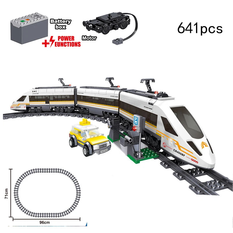 City Train Set Steam Bullet Vehicle Cargo Railway Station Model Building Blocks Brick Tracks Rail No Motor Kits Carriage Kid Toy - CADA BRICKS®