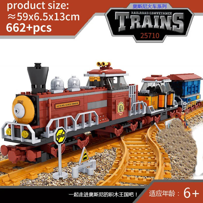 City Train Set Steam Bullet Vehicle Cargo Railway Station Model Building Blocks Brick Tracks Rail No Motor Kits Carriage Kid Toy - CADA BRICKS®