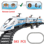 City Train Set Steam Bullet Vehicle Cargo Railway Station Model Building Blocks Brick Tracks Rail No Motor Kits Carriage Kid Toy - CADA BRICKS®