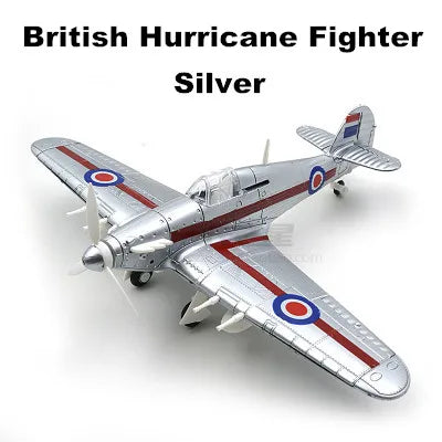 22cm 4D Diy Toys Fighter Assemble Blocks Building Model Airplane Military Model Arms WW2 Germany BF109 UK Hurricane Fighter