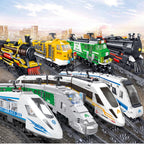 City Train Set Steam Bullet Vehicle Cargo Railway Station Model Building Blocks Brick Tracks Rail No Motor Kits Carriage Kid Toy - CADA BRICKS®