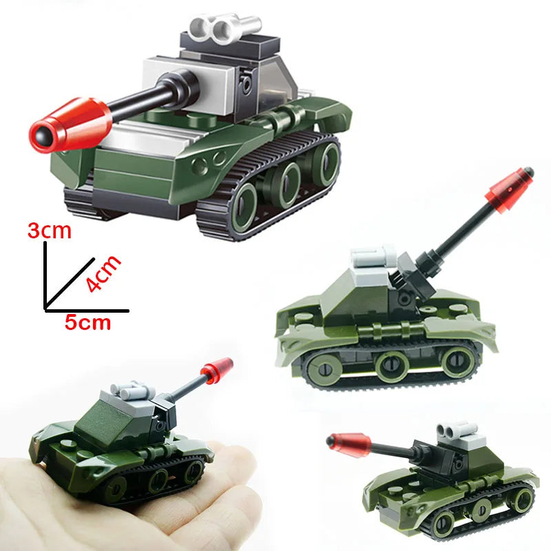 4D Verschillende Tankmodel Bouwsets Militaire Montage Educatief Speelgoed Decoratiemateriaal Panther Tijger Turmtiger Aanval