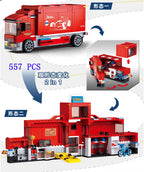 City Truck Vehicle Pickup Heavy Cargo Transport Model Building Blocks Machinery Shop Van Creative Carriage Harvester Car Kid Toy - CADA BRICKS®