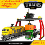 City Train Set Steam Bullet Vehicle Cargo Railway Station Model Building Blocks Brick Tracks Rail No Motor Kits Carriage Kid Toy - CADA BRICKS®