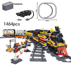 City Train Set Steam Bullet Vehicle Cargo Railway Station Model Building Blocks Brick Tracks Rail No Motor Kits Carriage Kid Toy - CADA BRICKS®