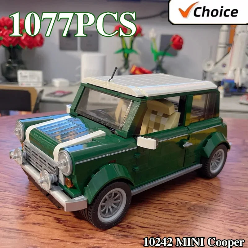 1077PCS Cooper Cars Model Classic Technical Building Blocks Sets Compatible With 10242 Educational Toys Birthday Christmas Gifts