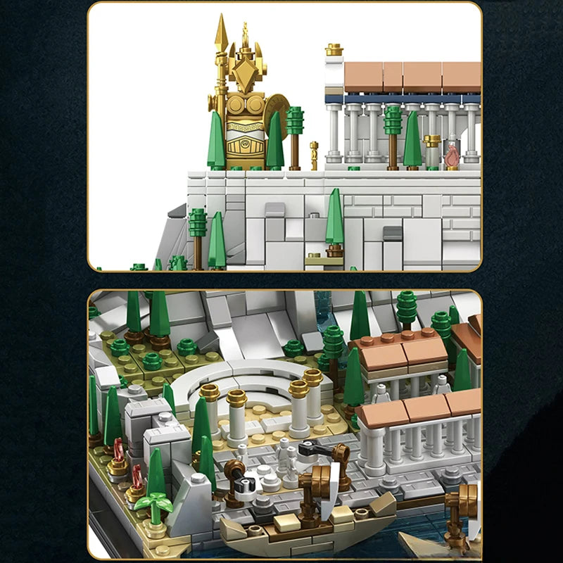 Creative Expert MOC 66034 Retro Temple Greece Acropolls in Athens Castle of Athens Model 1988PCS Building Blocks Brick Toys