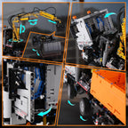 MOULD KING 19007 Ensemble de jouets de construction pneumatiques technique 2-en-1 Excavatrice télécommandée et camion-benne Cadeau d'anniversaire