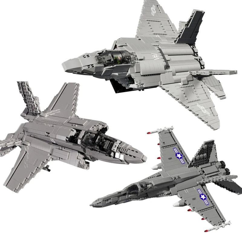 Aircraft Series F22 Fighter Building Blocks Model Famous WWII Military Airplanes MOC Bricks Sets Boys Toys Gifts For Childrens - CADA BRICKS®
