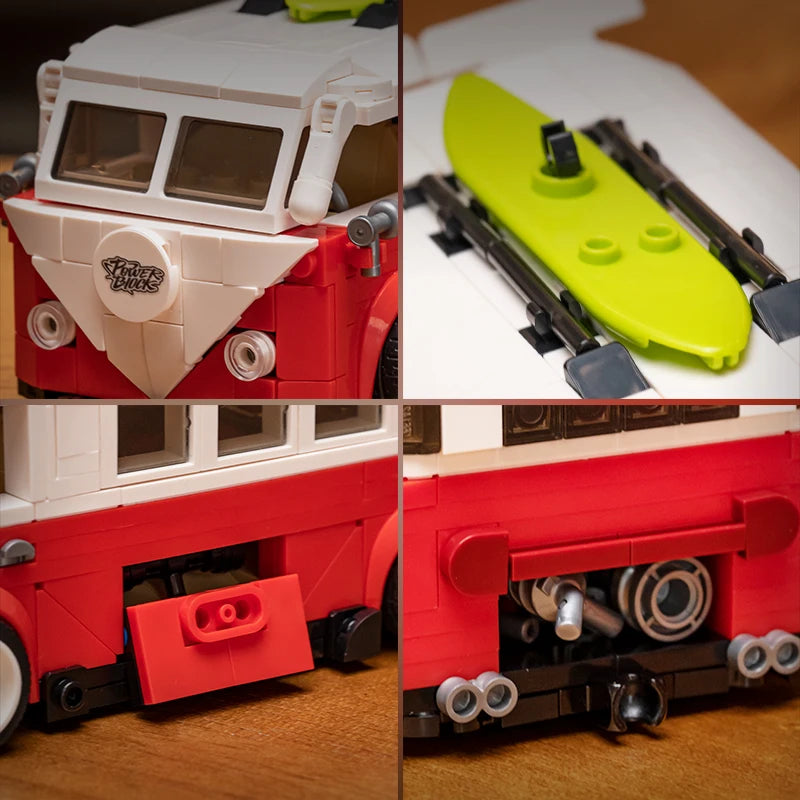 NEW Creative City Retro Car Building Blocks T1 Campervan Beetle Camper Car Bricks Mini Camper Model Toys Kids Christmas Gifts