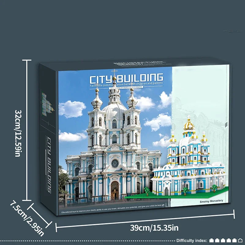 3737PCS Smolny Church Model Building Blocks World Famous Attractions Architectural Street View Bricks Kids DIY Toys Holiday Gift