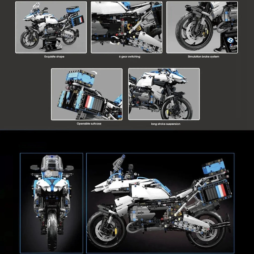 High Tech 1:5 Motorcycle City Sports Rapid Racing Motorbike Locomotive Moc Modular Brick Model Building Block Boy Gift Toy T4022